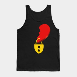 Couple matching shirt, key and lock Tank Top